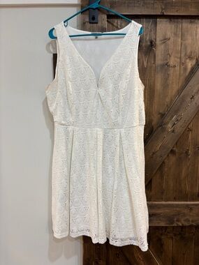 White Lace Mini-Dress w/ Slip